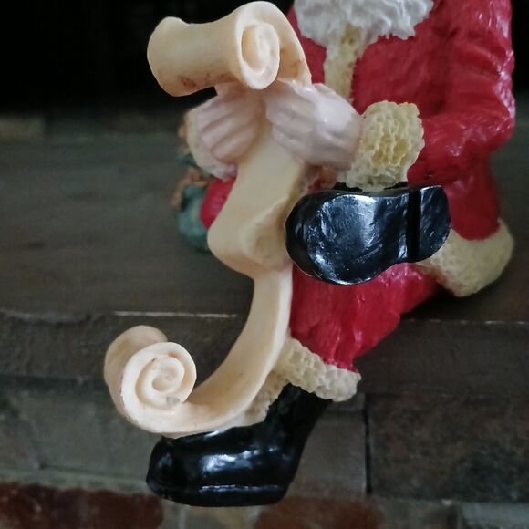 Set of 2 5" Santa's House Christmas 1995 Stocking Holders Hand Painted Cold Cast - Picture 9 of 14